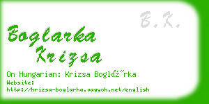 boglarka krizsa business card